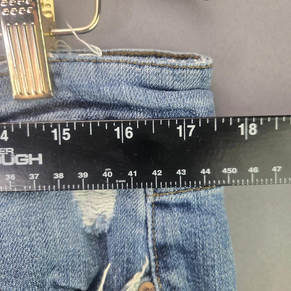 Joe's Jeans Slim Crop Distressed Denim 31 Blue Ripped Frayed Hem Light Wash